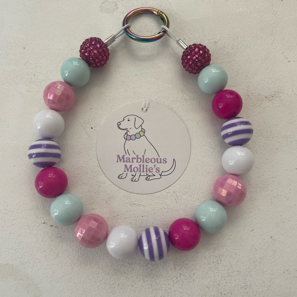 Pink, Purple, White & Pale Blue Pet Necklace